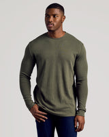 Kelp Long Sleeve Tall Waffle Crew