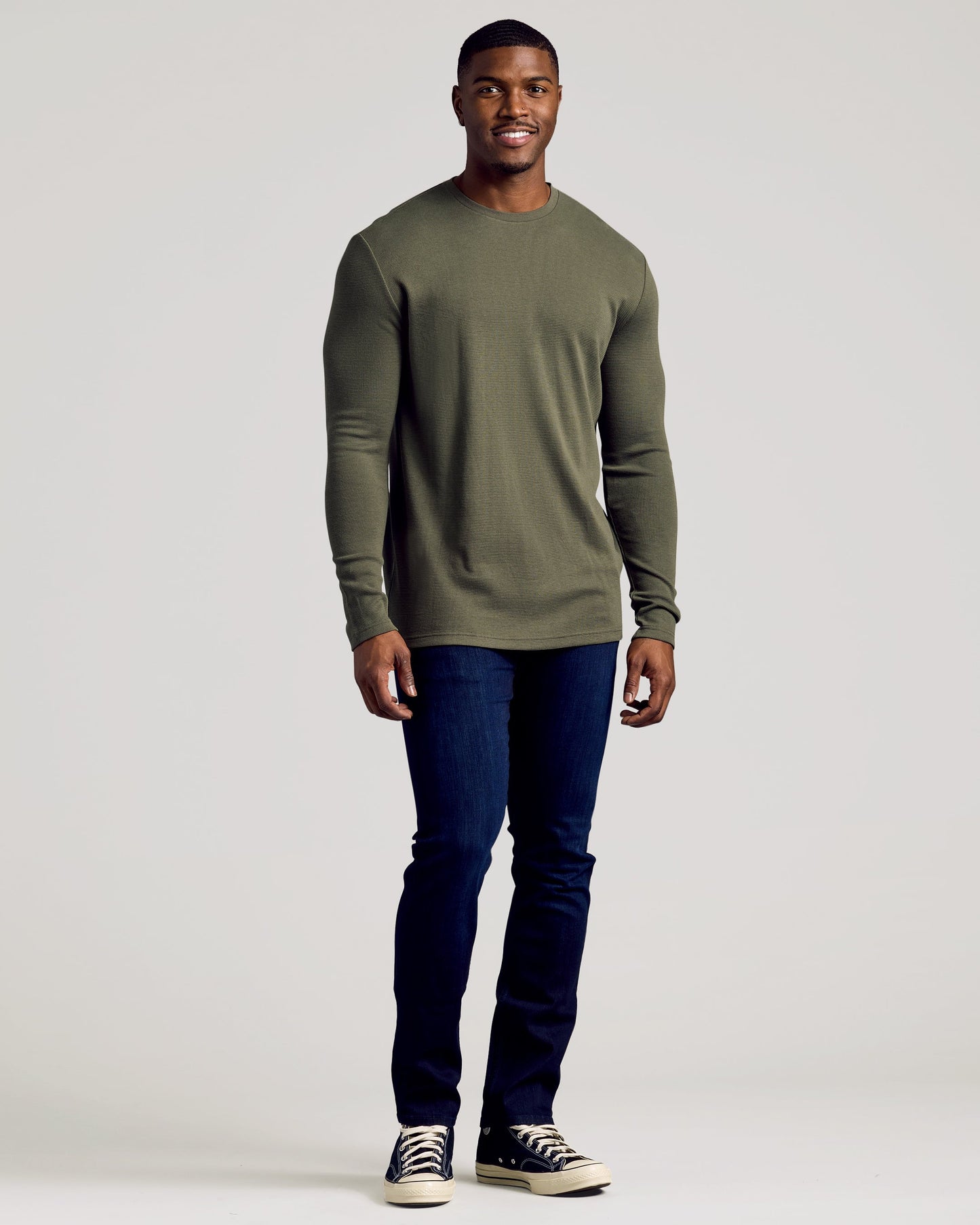 Kelp Long Sleeve Tall Waffle Crew