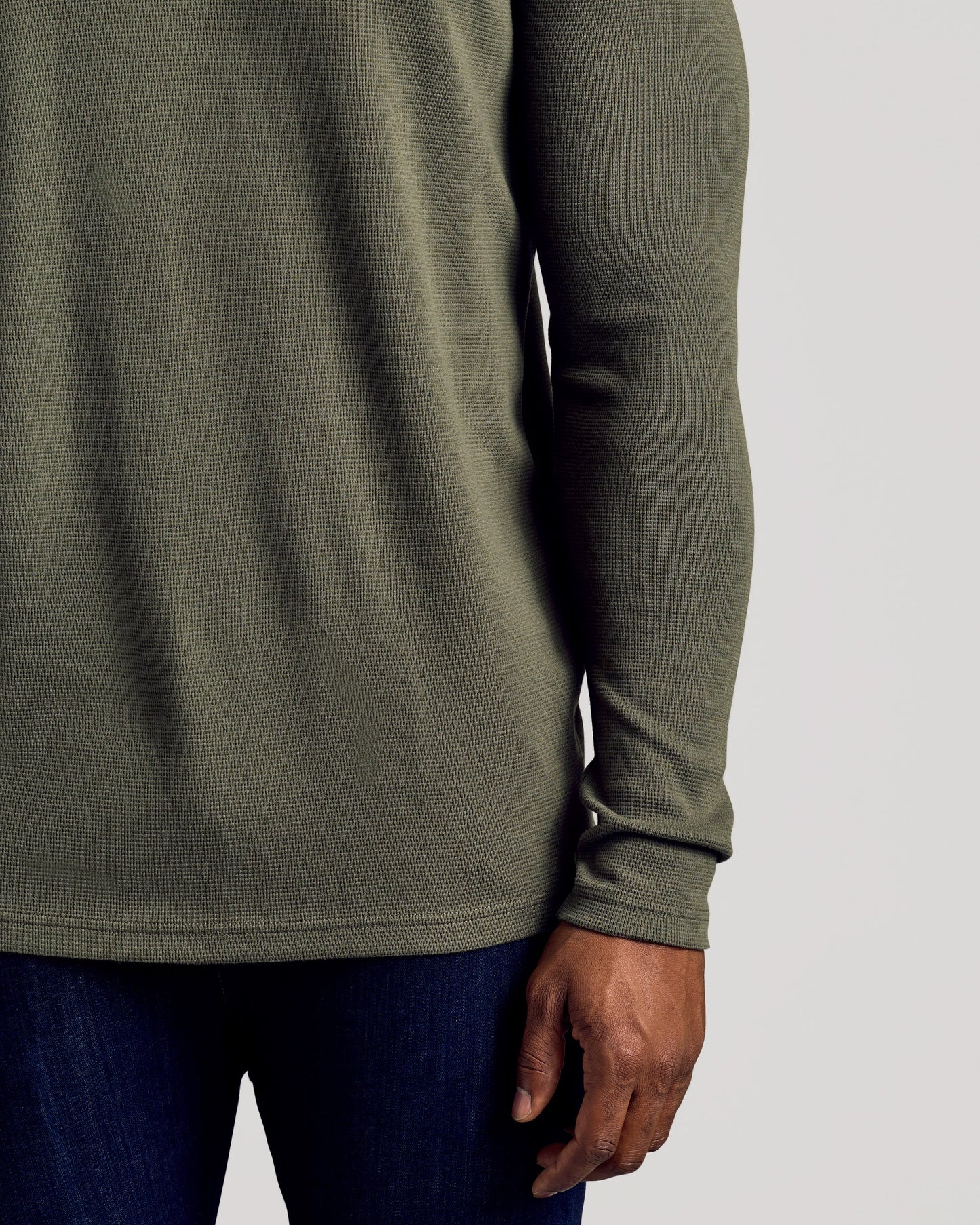 Kelp Long Sleeve Tall Waffle Crew