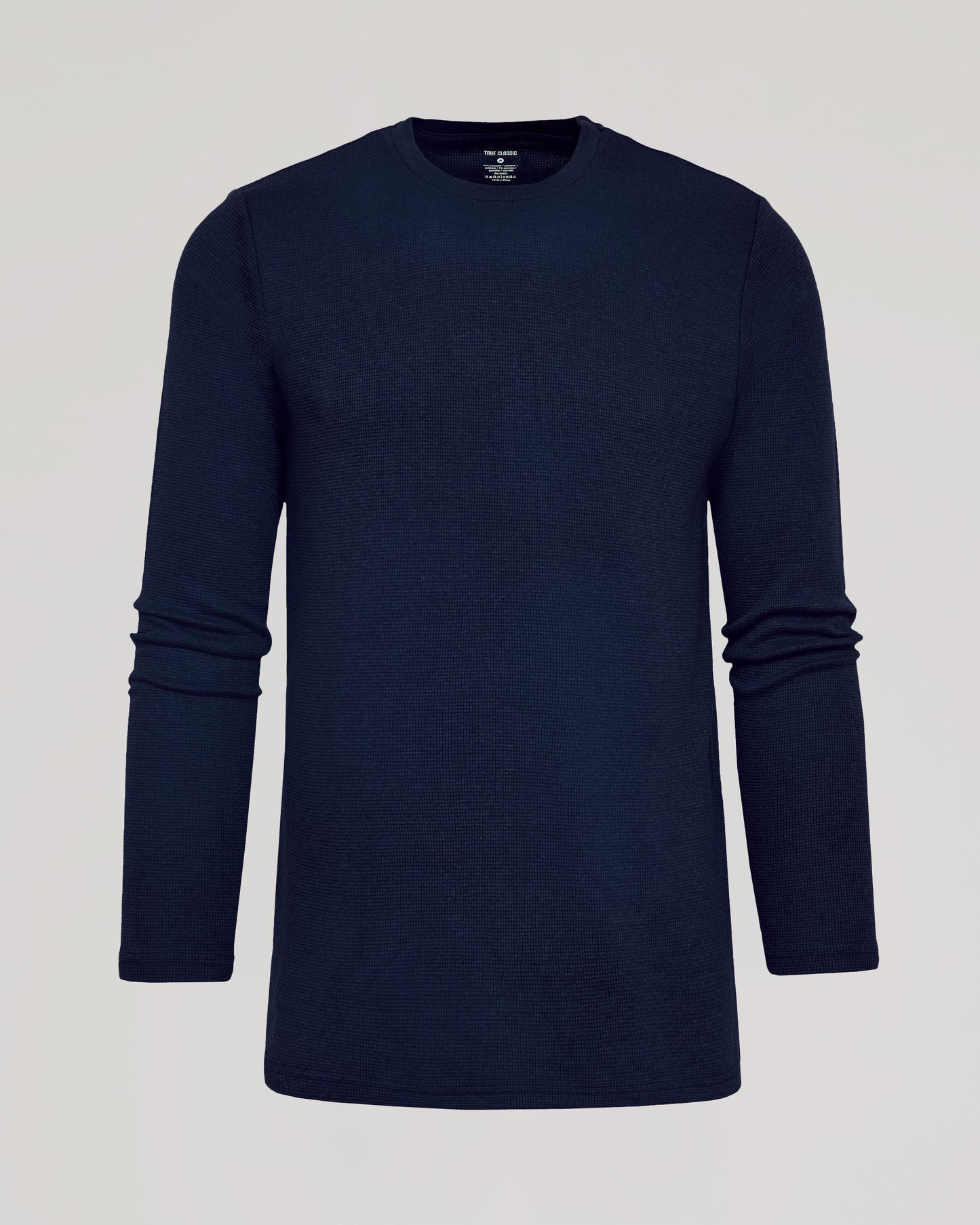 Navy Long Sleeve Tall Waffle Crew