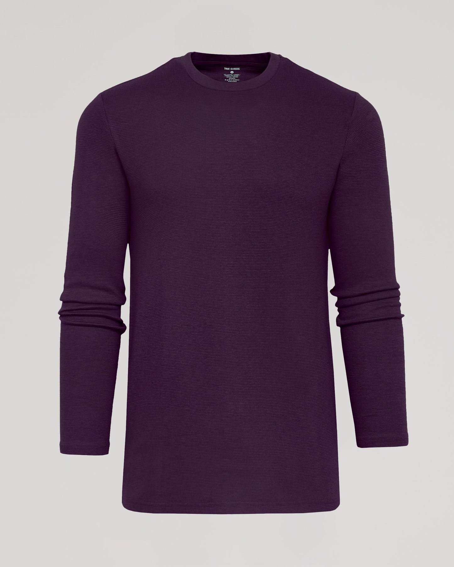 Plum Long Sleeve Tall Waffle Crew
