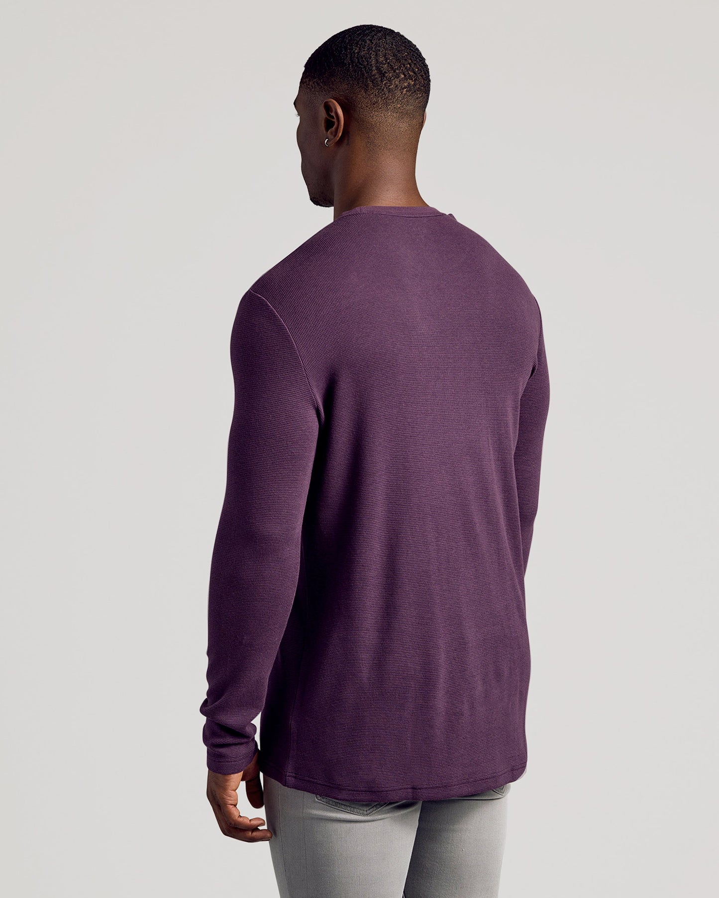 Plum Long Sleeve Tall Waffle Crew