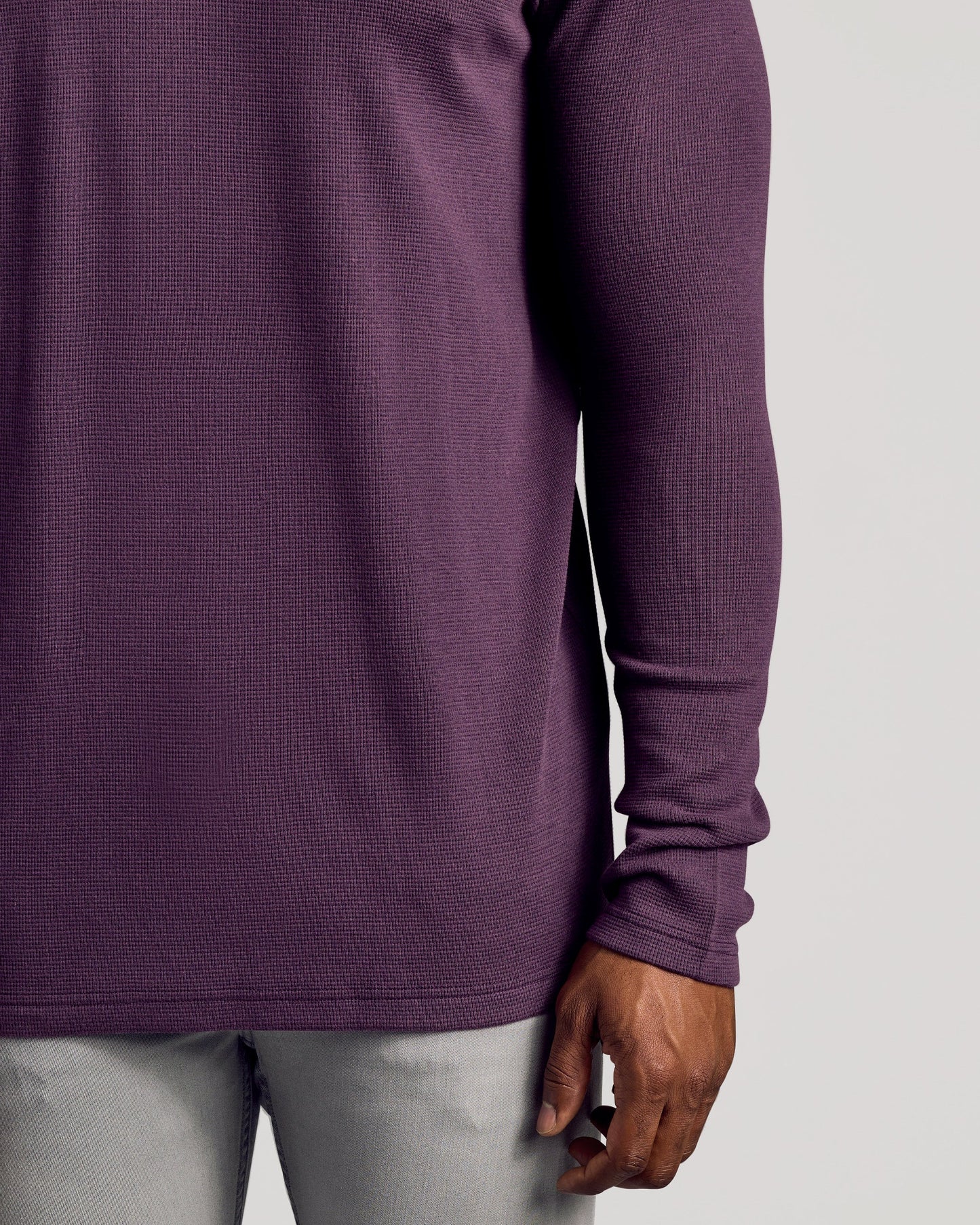 Plum Long Sleeve Tall Waffle Crew