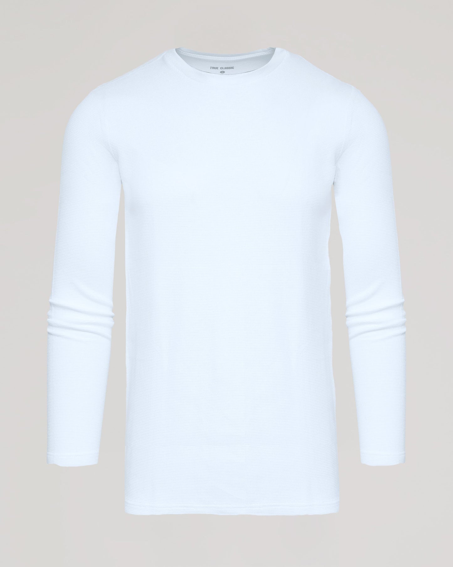 White Long Sleeve Tall Waffle Crew