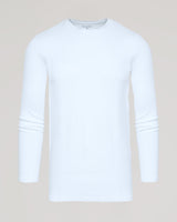 White Long Sleeve Tall Waffle Crew