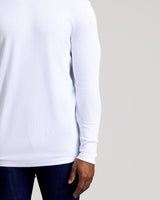 White Long Sleeve Tall Waffle Crew