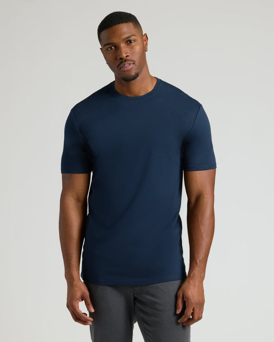 Navy Tall Pima Crew Neck