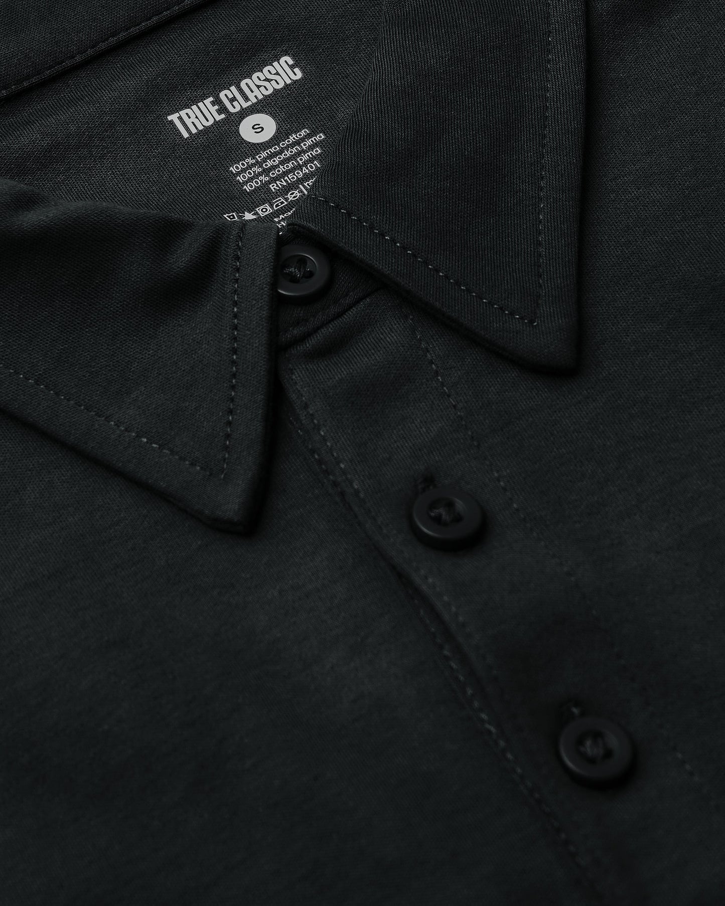 Black Tall Pima Polo