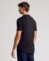 Black Short Sleeve Tall Curved Hem Crew