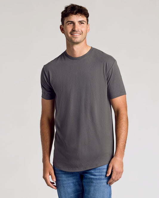 Carbon Short Sleeve Tall Curved Hem Crew