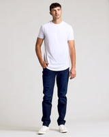 White Short Sleeve Tall Curved Hem Crew