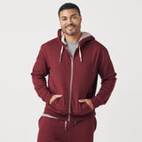Burgundy Zip Fleece Hoodie