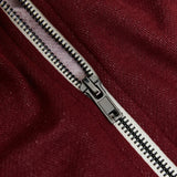 Burgundy Zip Fleece Hoodie