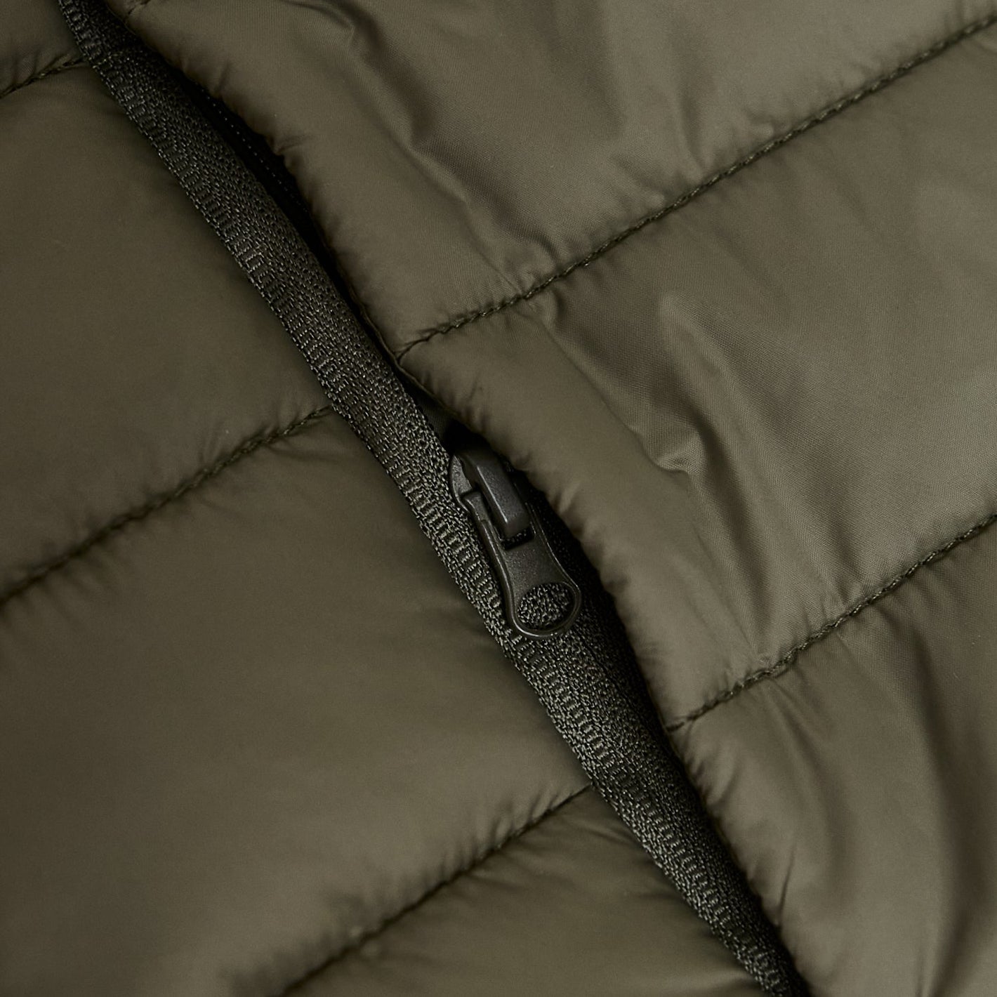 Military Green Quilted Puffer Jacket