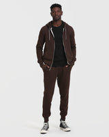 Dark Oak Fleece French Terry Zip Hoodie