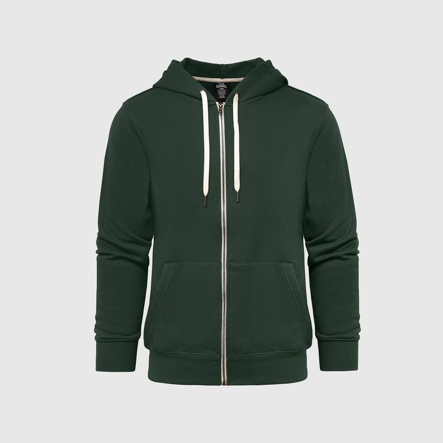 Hunter Green Fleece French Terry Zip Hoodie