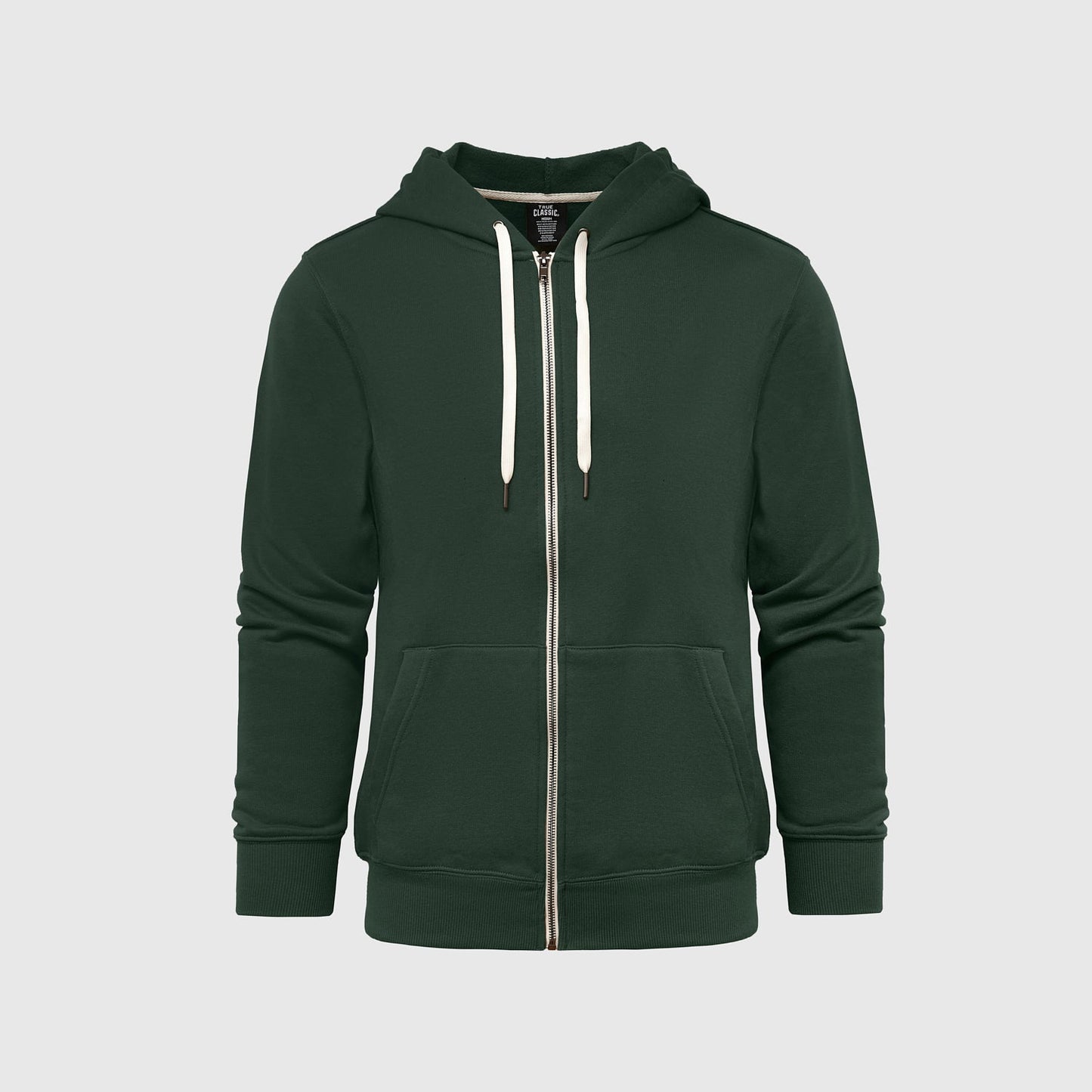 Hunter Green Fleece French Terry Zip Hoodie