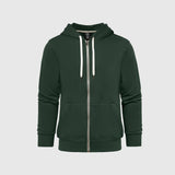 Hunter Green Fleece French Terry Zip Hoodie