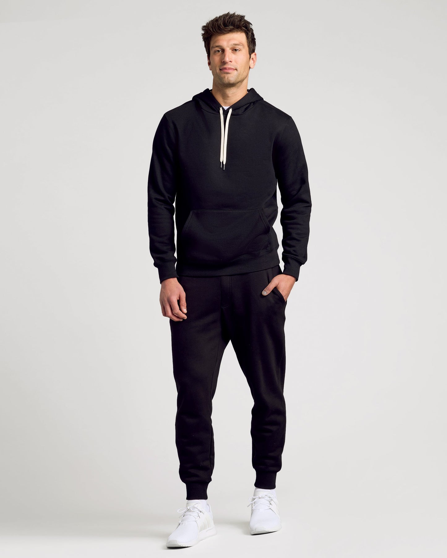 Black Fleece French Terry Pullover Hoodie