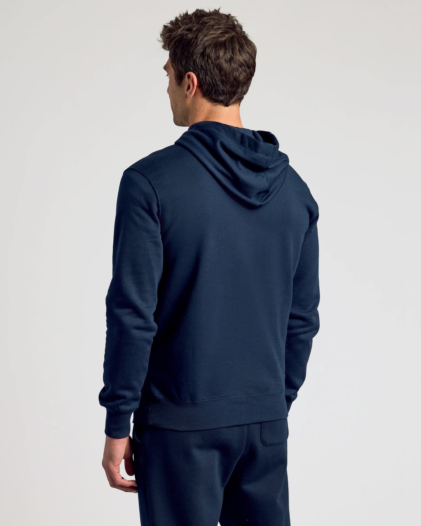 Navy Fleece French Terry Pullover Hoodie