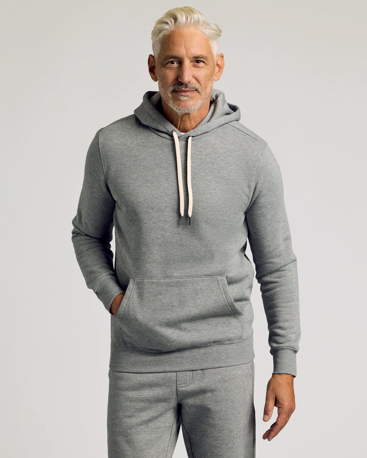Dark Heather Gray Fleece French Terry Pullover Hoodie