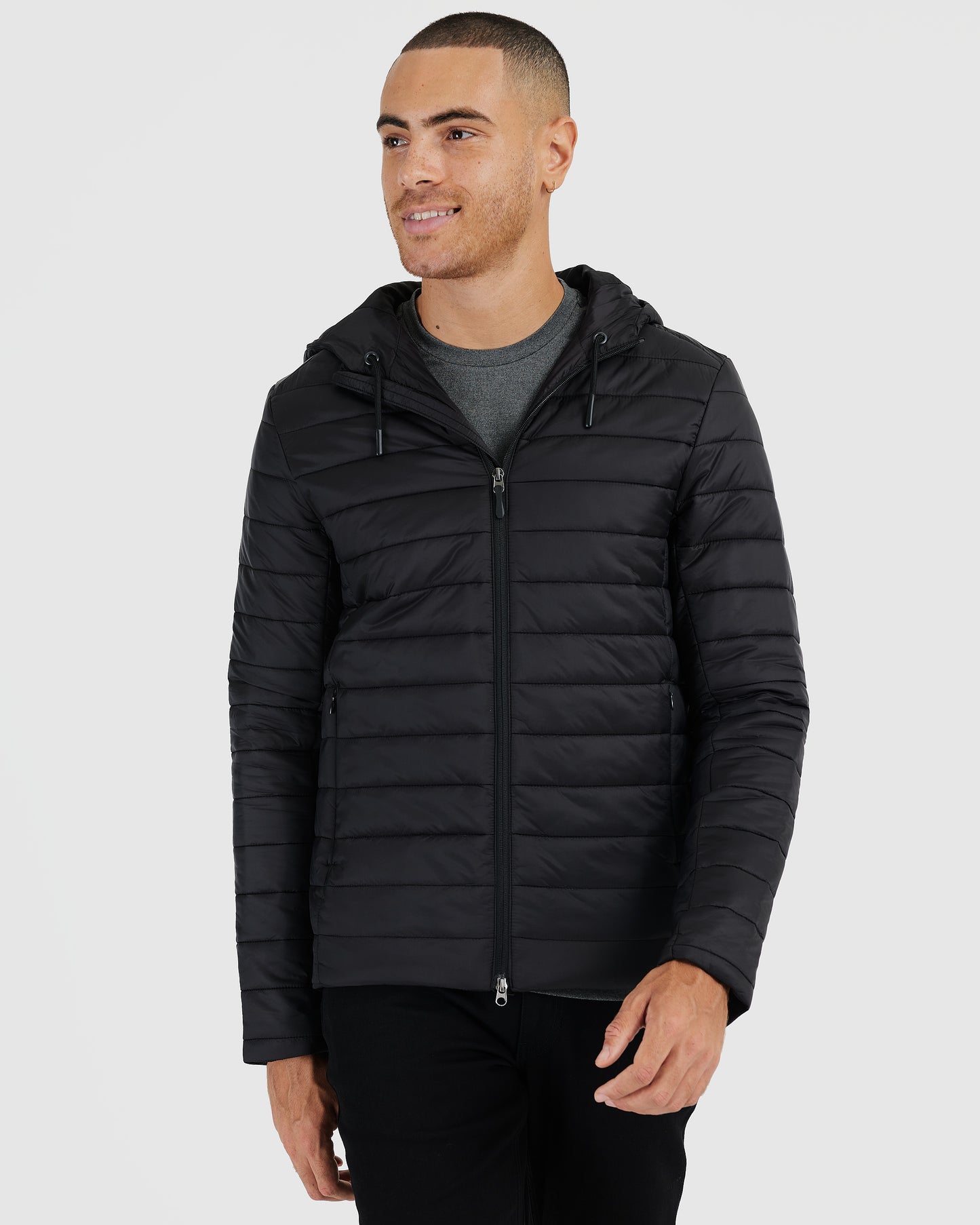 Black Hooded Puffer Jacket