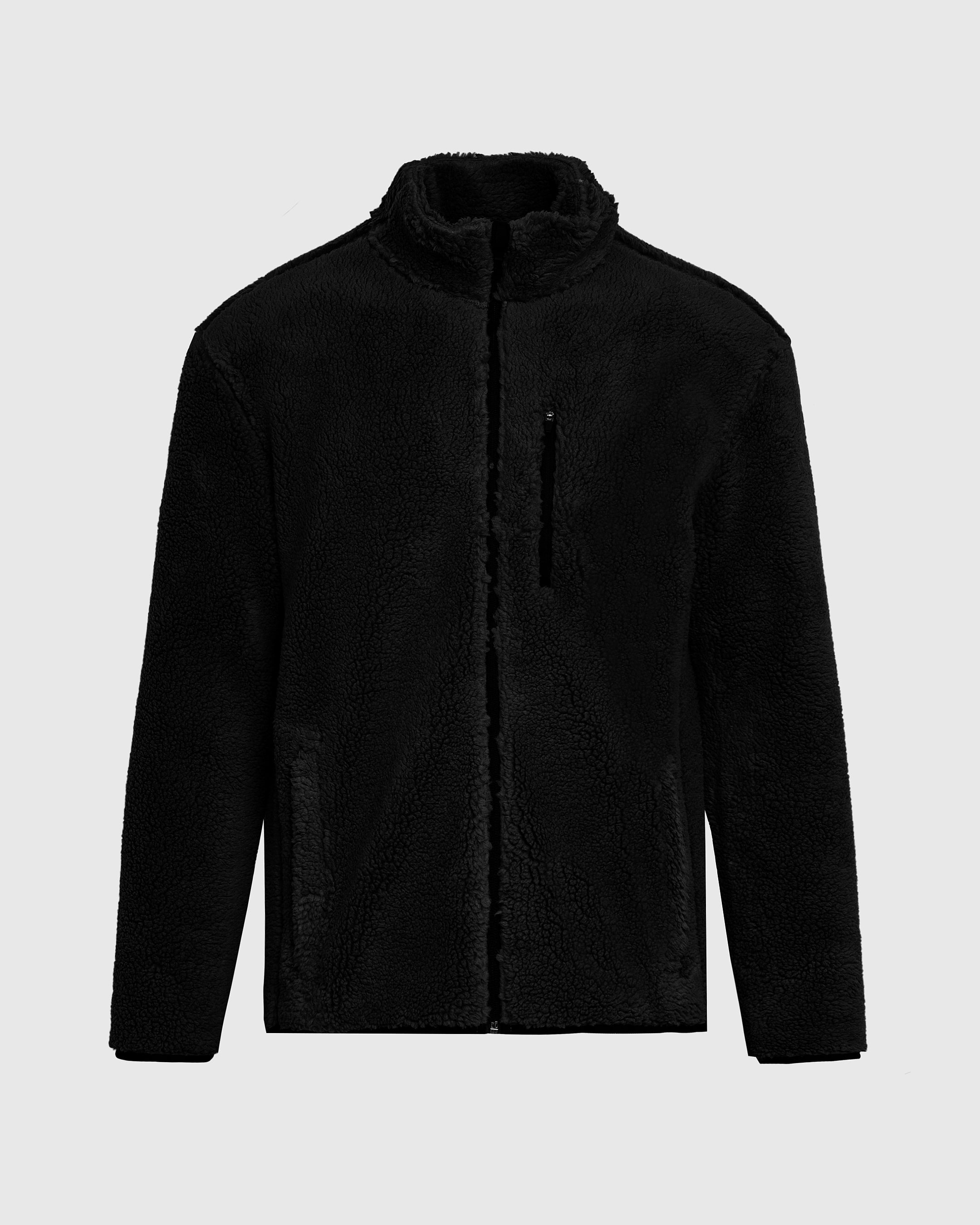 Black Sherpa Full Zip Jacket | Black Sherpa Full Zip Jacket | True