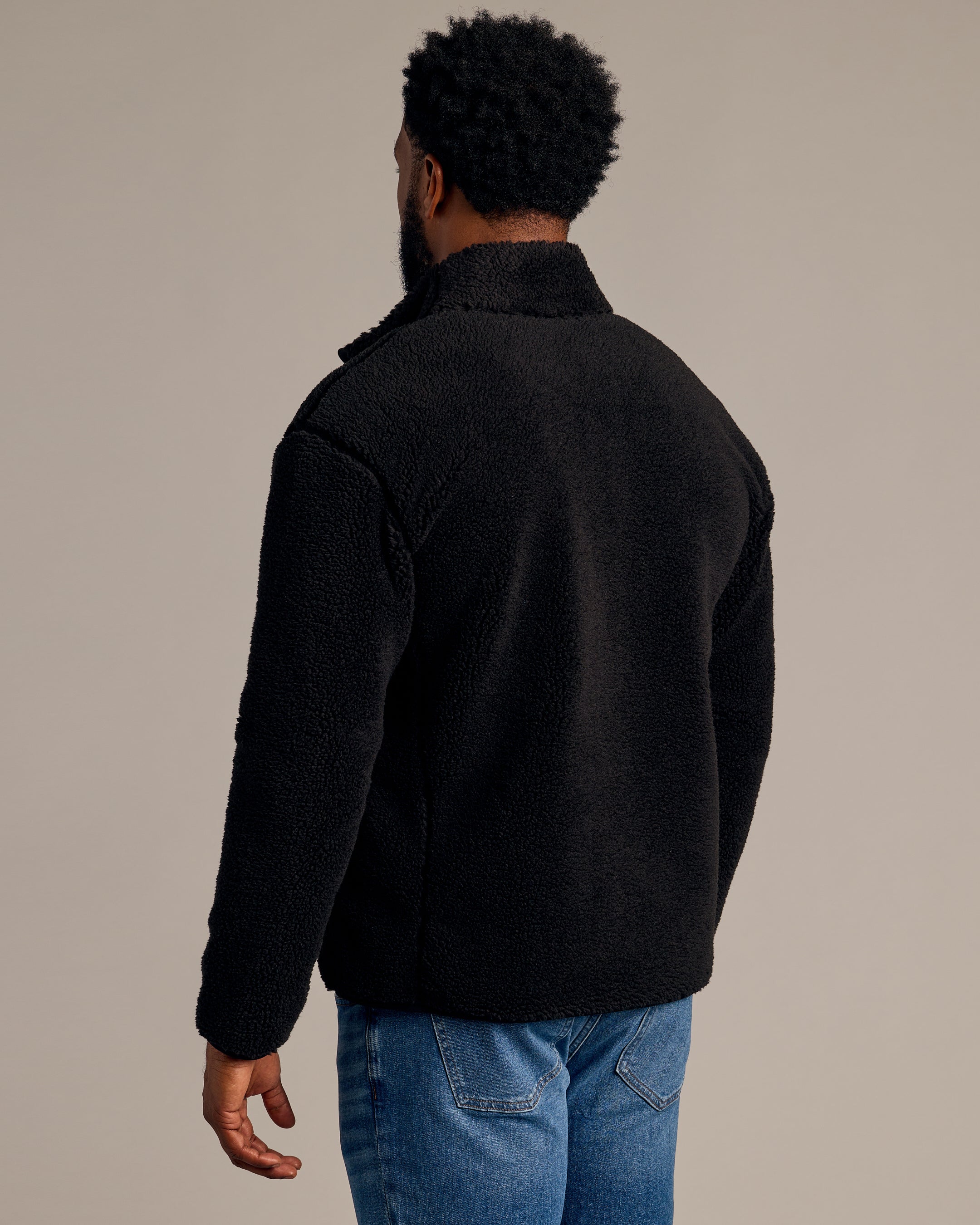 Black Sherpa Full Zip Jacket | Black Sherpa Full Zip Jacket | True