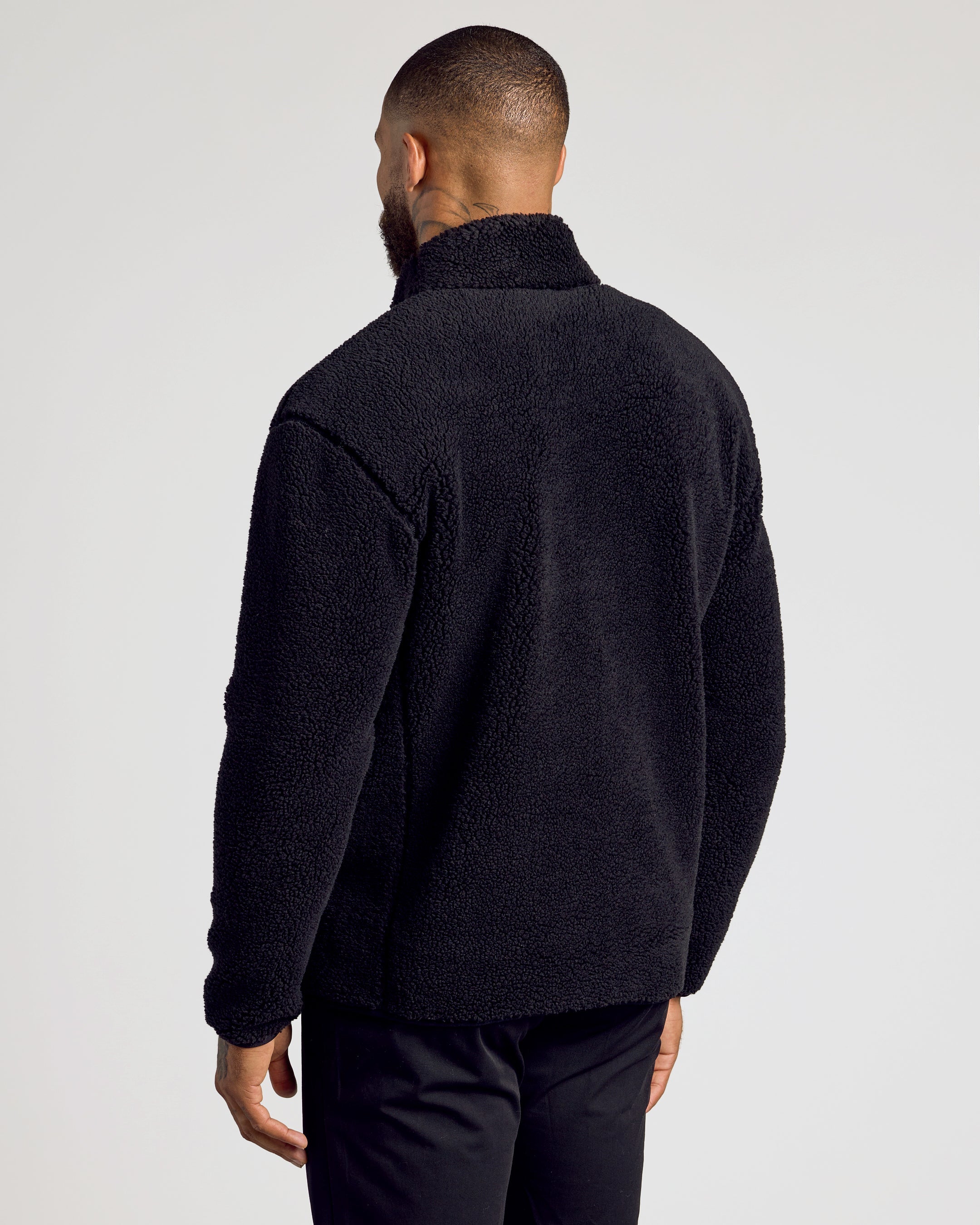 Black Sherpa Full Zip Jacket | Black Sherpa Full Zip Jacket | True