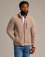Taupe Sherpa Full Zip Jacket