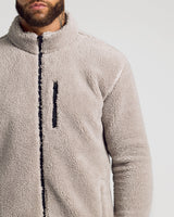 Taupe Sherpa Full Zip Jacket