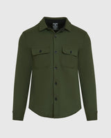 Dark Olive Fleece Shirt Jacket