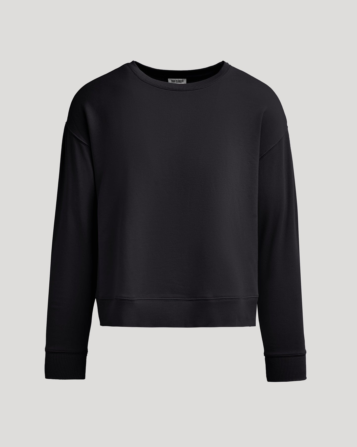 Womens Black Slouch Pullover Crew