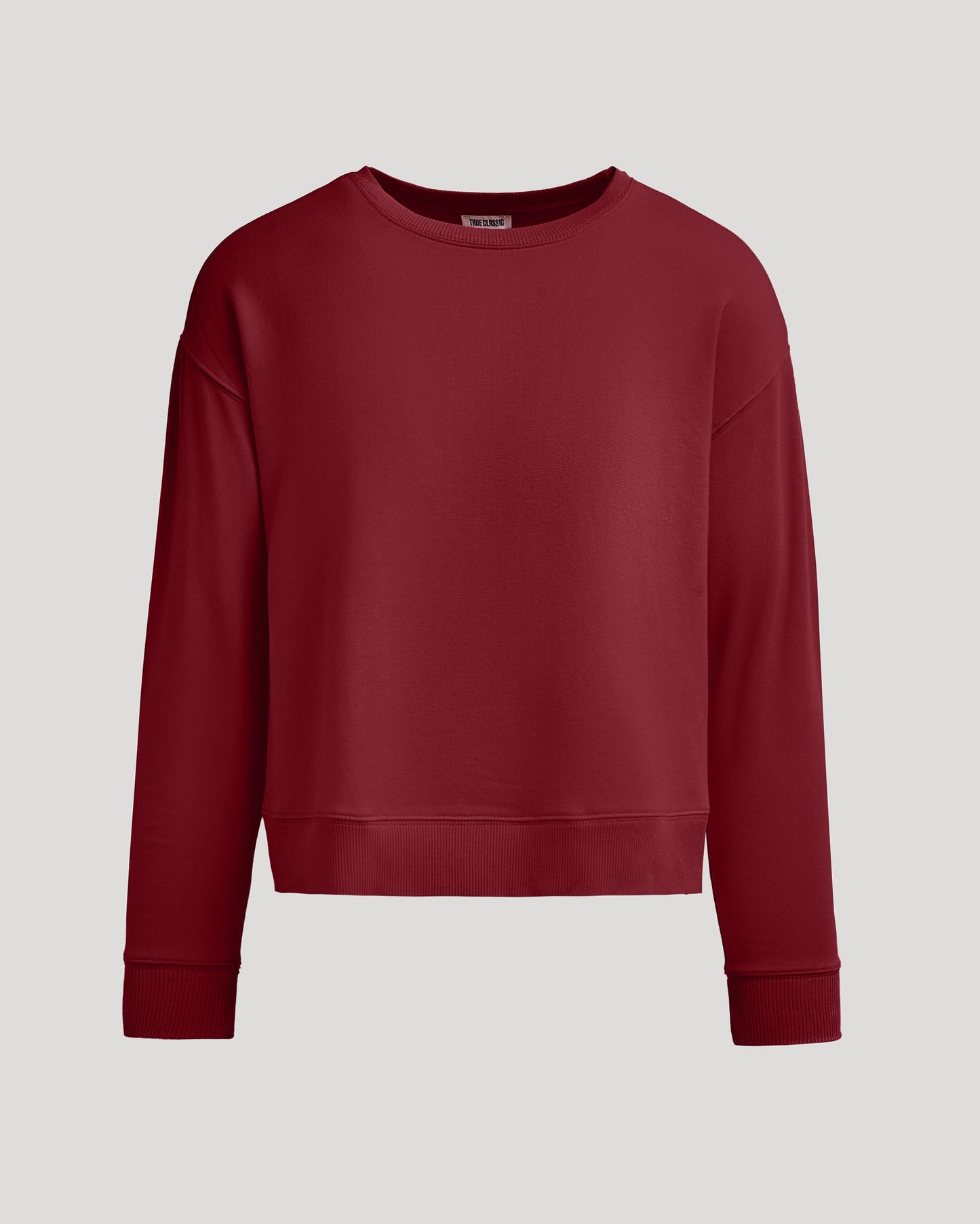 Womens Dark Maroon Slouch Pullover Crew