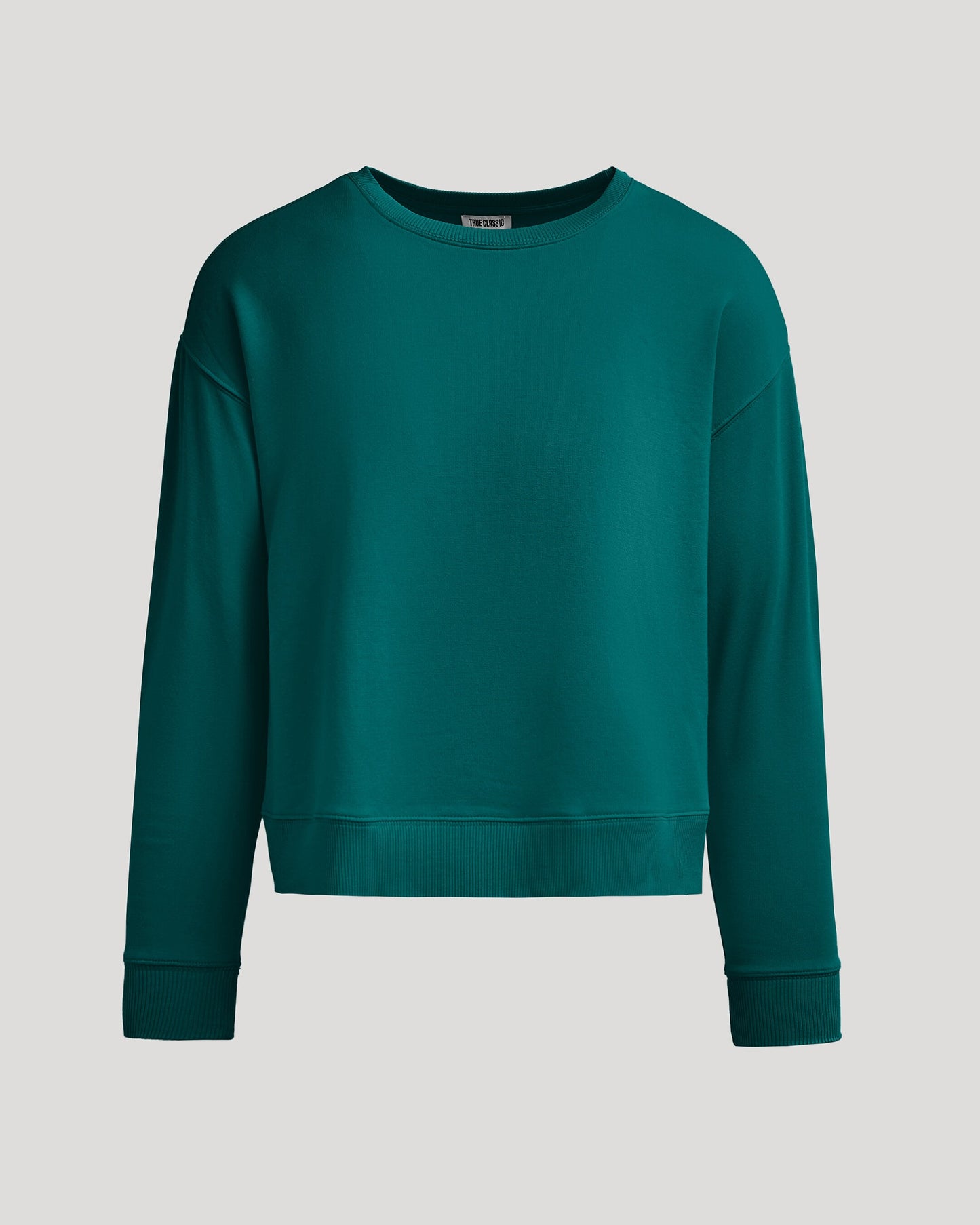 Womens Deep Emerald Slouch Pullover Crew