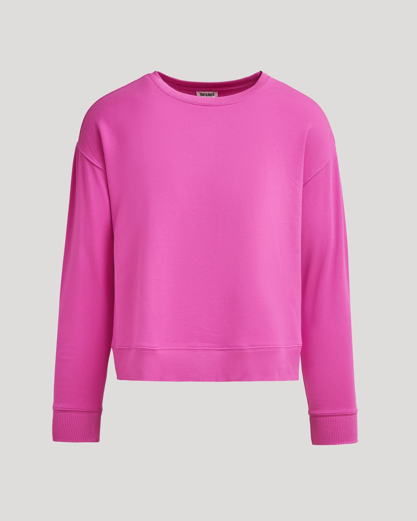 Womens Electric Fuchsia Slouch Pullover Crew