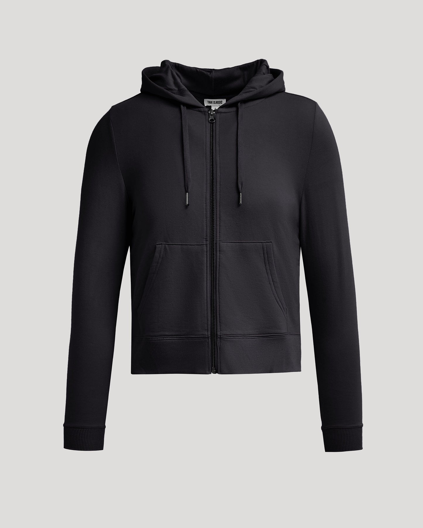 Womens Black Crop Zip Hoodie