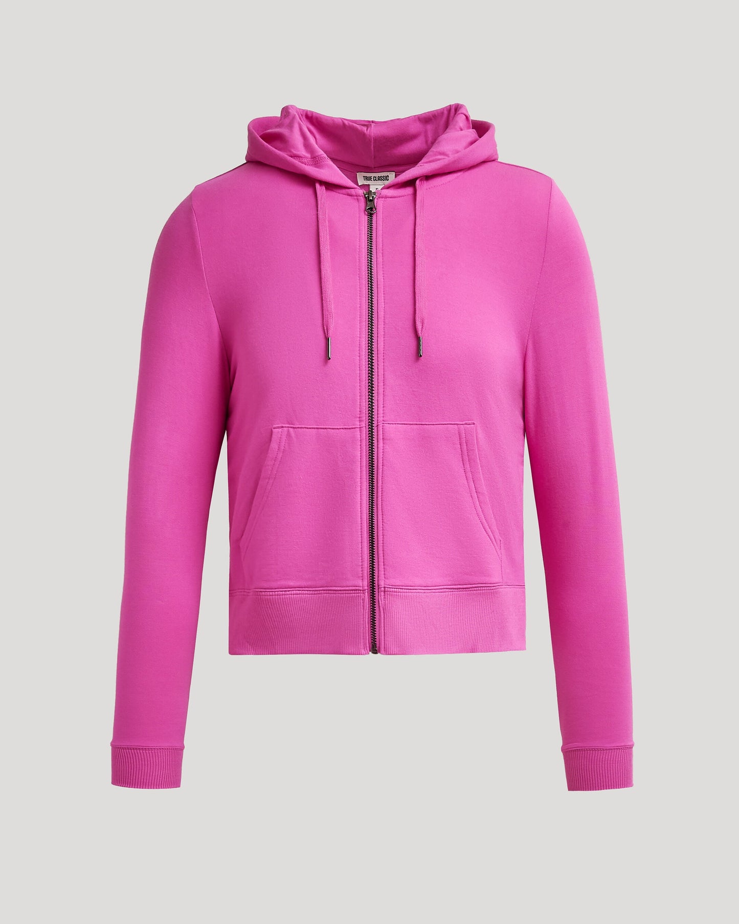 Womens Electric Fuchsia Crop Zip Hoodie