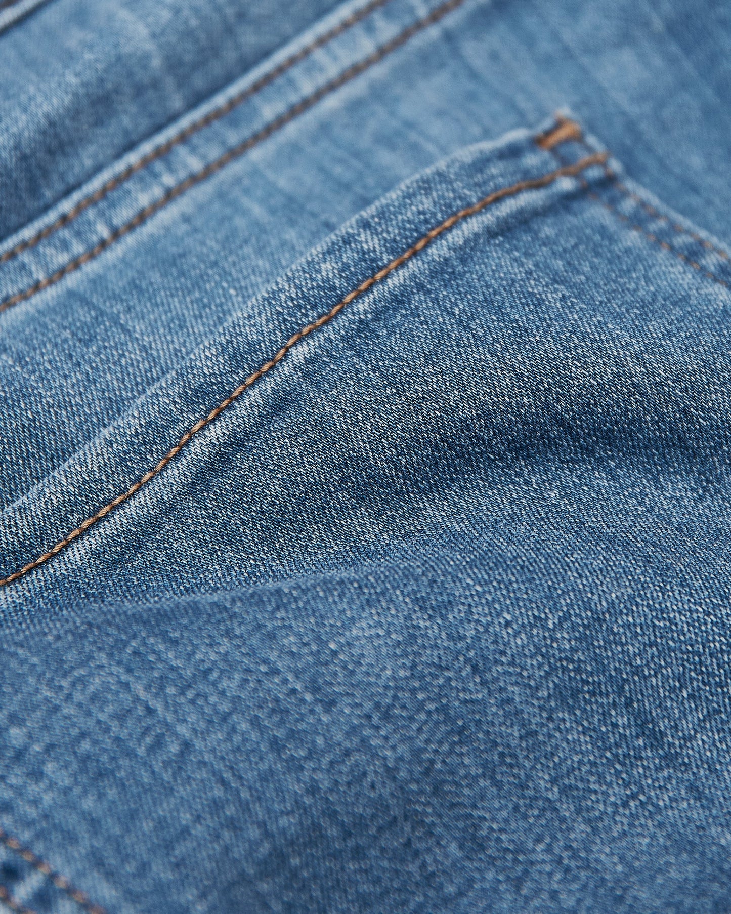 Medium Indigo Wash Straight Comfort Stretch Jeans