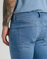 Medium Indigo Wash Straight Comfort Stretch Jeans