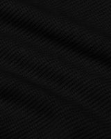 Womens Black Waffle Wide Leg Pants