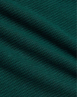 Womens Deep Emerald Waffle Wide Leg Pants