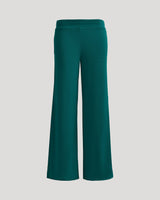 Womens Deep Emerald Waffle Wide Leg Pants