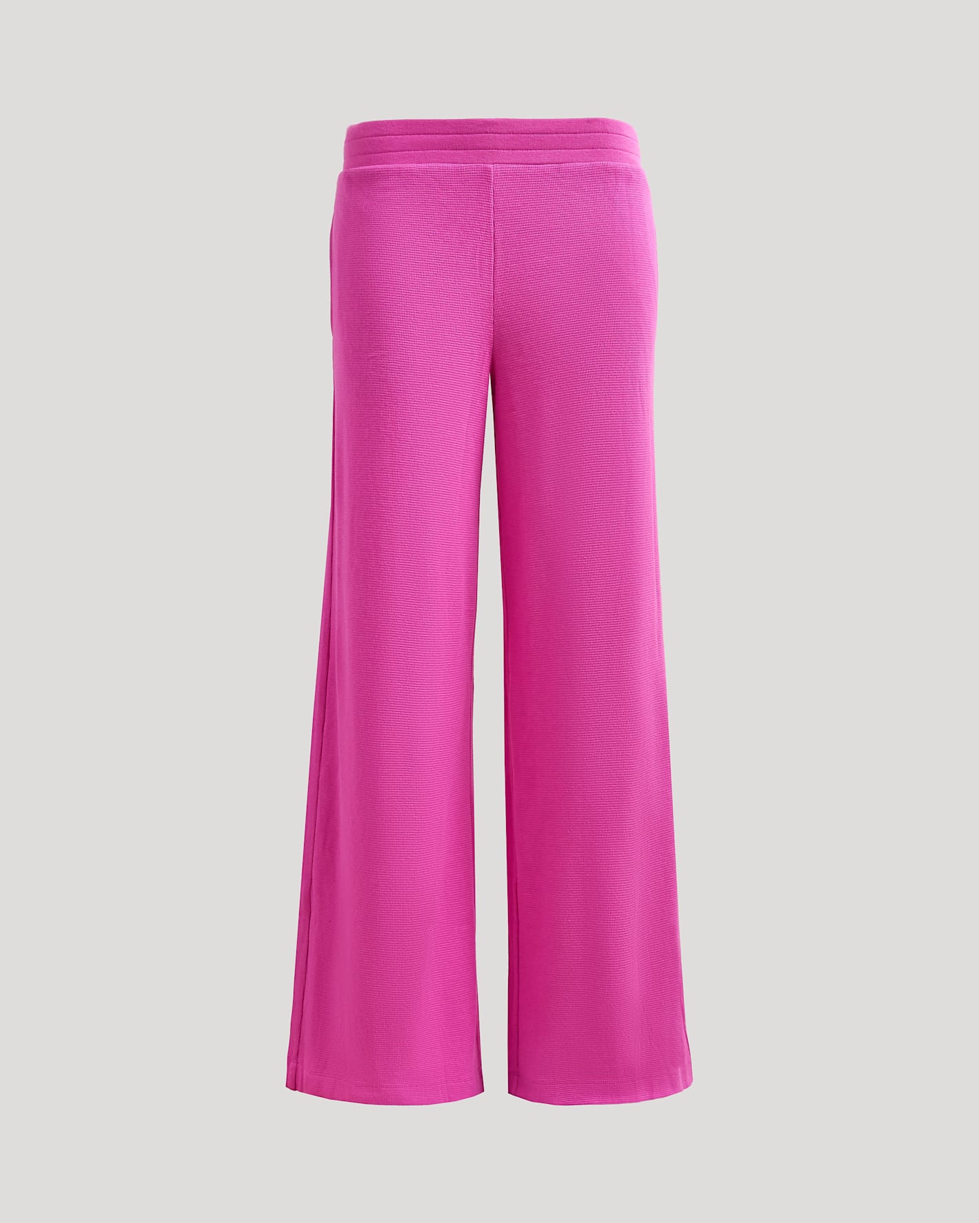 Womens Electric Fuchsia Waffle Wide Leg Pants