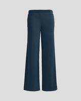 Womens Navy Waffle Wide Leg Pants