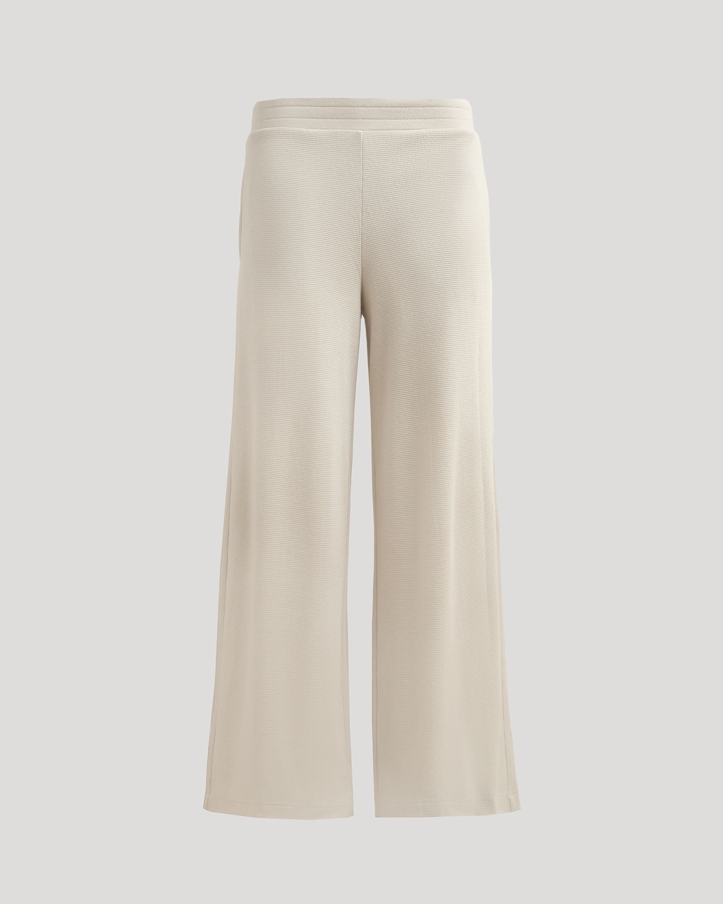 Womens Oatmeal Waffle Wide Leg Pants