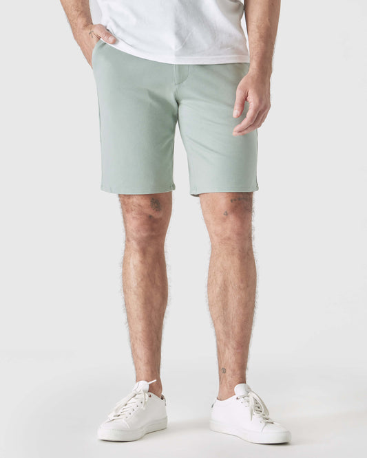 9" Slate Green Comfort Knit Chino Shorts