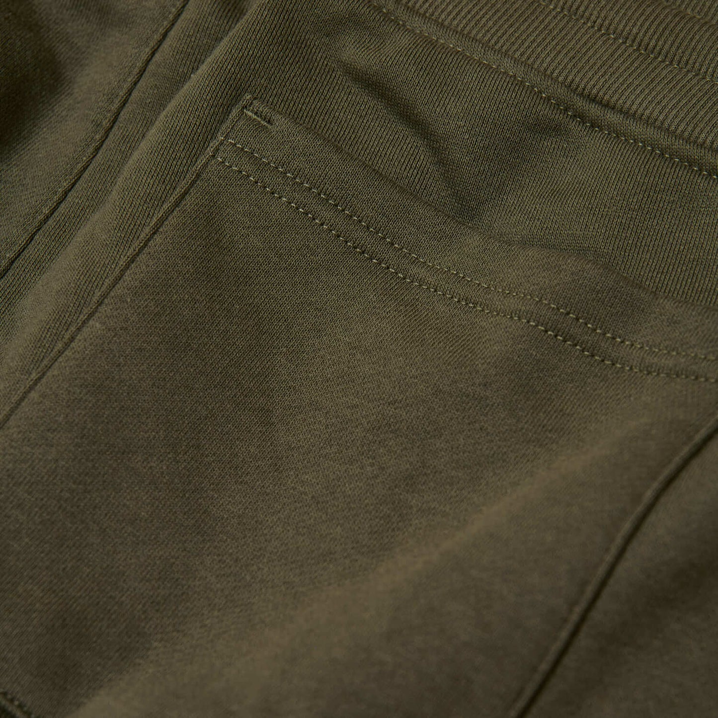 Military Green Fleece French Terry Shorts