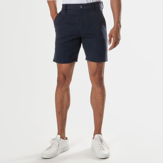 7" Navy Comfort Chino Shorts