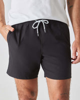 6" Black Swim Trunk
